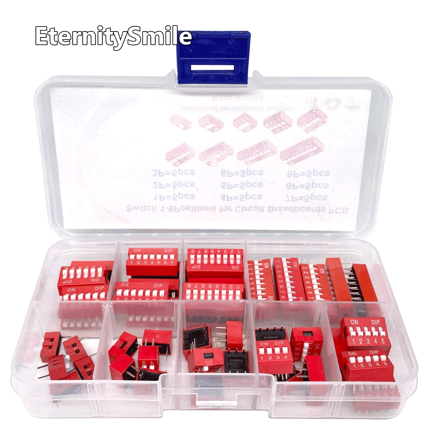 45PCS/Box Dip Switch Kit 1 2 3 4 5 6 7 8 9 Way 2.54mm Programming Toggle Switch Red Snap Switches Each 5PCS Combination Set
45PCS/Box Dip Switch Kit 1 2 3 4 5 6 7 8 9 Way 2.54mm Programming Toggle Switch Red Snap Switches Each 5PCS Combination Set