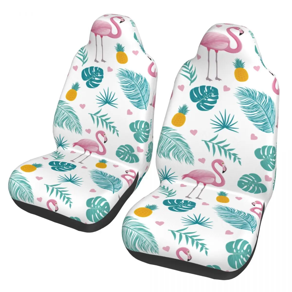 

Summer Flamingo Tropical Leaves Universal Car Seat Cover Four Seasons Suitable Models Auto Seat Cover Polyester Car Accessories