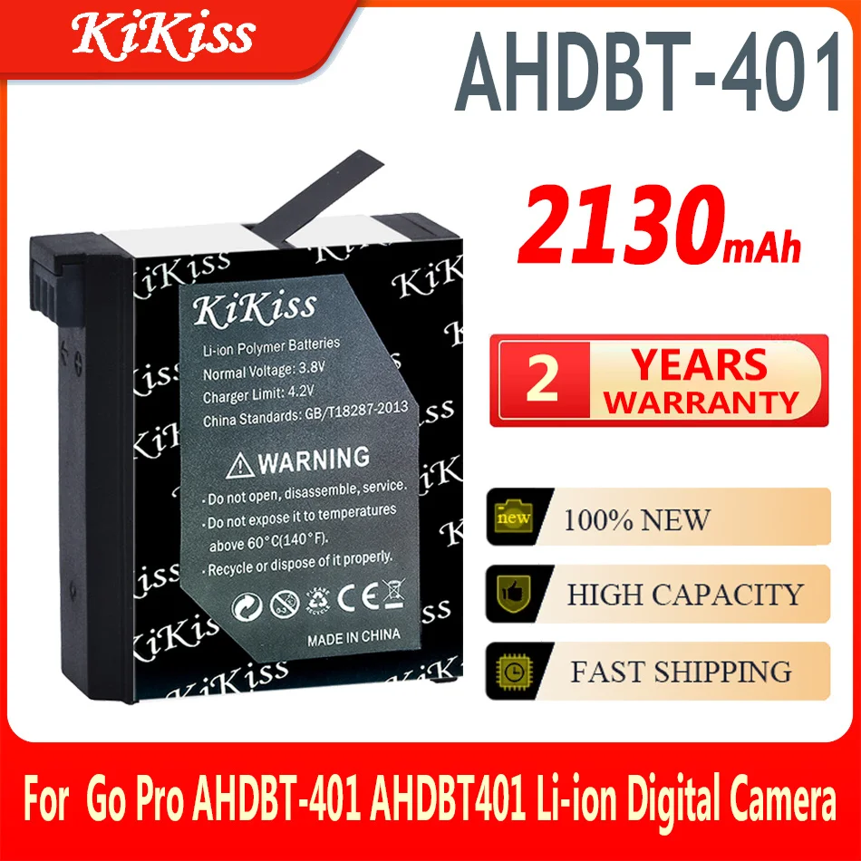 

KiKiss 100% новый аккумулятор 2130 мАч для Go Pro AHDBT-401 AHDBT401 литий-ионная Цифровая камера для GoPro 4 HD Hero 4 Hero4 для GoPro4