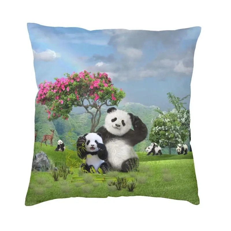 

Китайская панда, медведь, земля, наволочки, украшение для дома, животные, мультфильм, роскошная наволочка