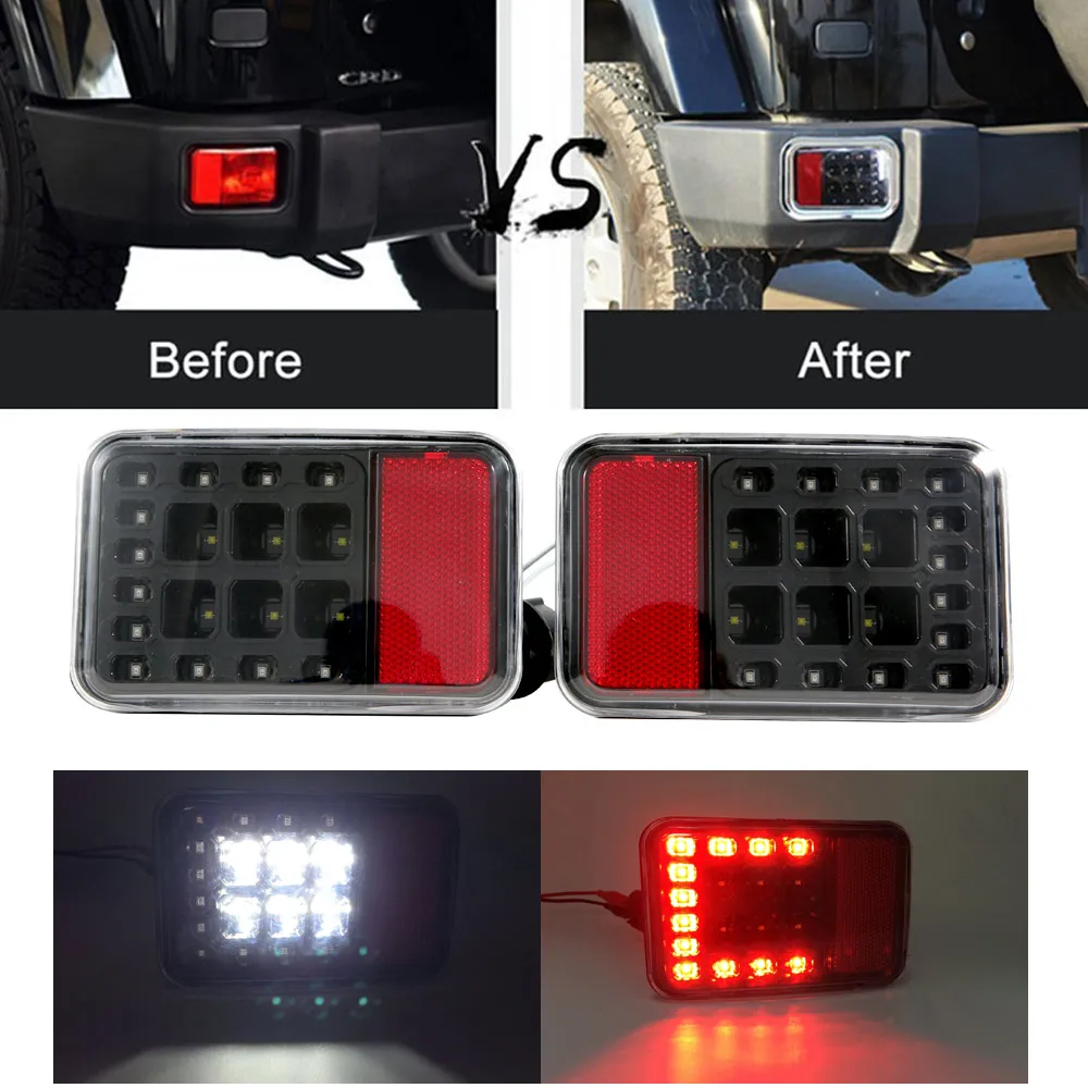 Pair Led Rear Bumper Fog Parking Reverse Brake Lights Lamp For Jeep Wrangler JK 2007-2018
Pair Led Rear Bumper Fog Parking Reverse Brake Lights Lamp For Jeep Wrangler JK 2007-2018