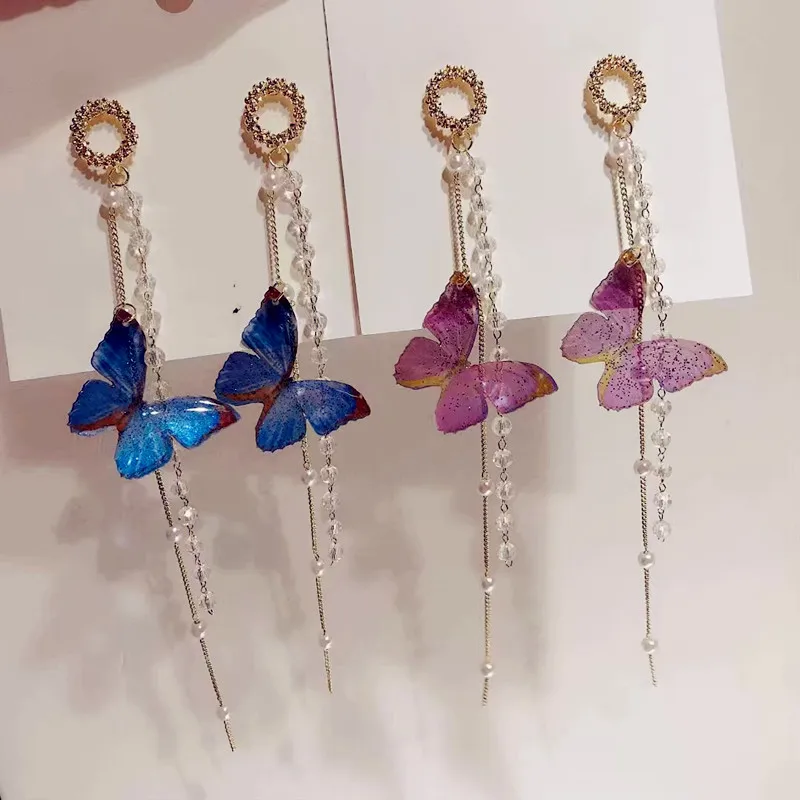 Temperament Butterfly Earrings Long Fairy Wind Gentle Temperament Crystal Pearl Tassel Stud Earrings Showing Face Thin Earrings
Temperament Butterfly Earrings Long Fairy Wind Gentle Temperament Crystal Pearl Tassel Stud Earrings Showing Face Thin Earrings