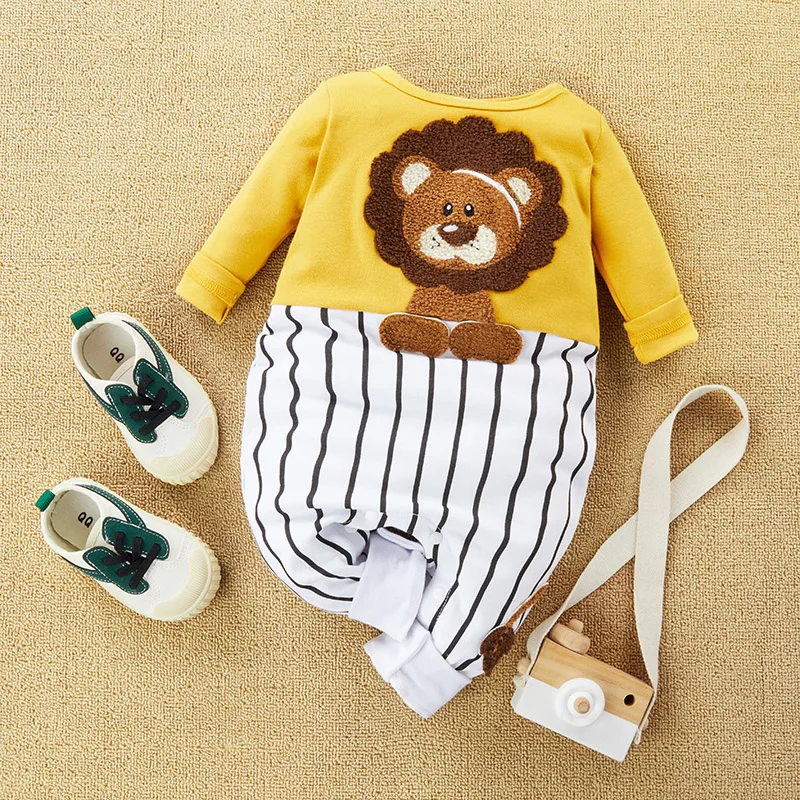 Hibobi Baby Boy Lion Pattern Stripes Long Sleeve Jumpsuit Toddler Boy Cotton Romper 0-18M Newborn Baby Clothes Baby Boy Clothes
Hibobi Baby Boy Lion Pattern Stripes Long Sleeve Jumpsuit Toddler Boy Cotton Romper 0-18M Newborn Baby Clothes Baby Boy Clothes