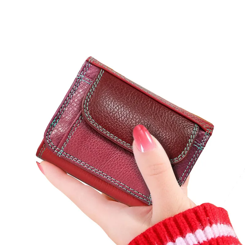 

Beth cat Mini Genuine Leather Women's Wallet Small Luxury Female Card Holder Wallets Slim Cow fashion Lady Money Bag Coin Purses