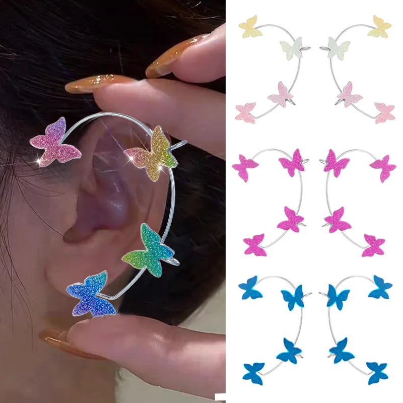 New Glitter Butterfly Ear Clips and Ear Hooks All-in-one Earrings Personalized Butterfly Glitter Earrings Without Pierced Ears
New Glitter Butterfly Ear Clips and Ear Hooks All-in-one Earrings Personalized Butterfly Glitter Earrings Without Pierced Ears