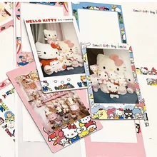 10pcs Sanrios Hello Kittys Polaroid Photo Border Sticker Cartoon DIY Photo Album Cute Souvenir Album 3 Inches Decorate Sticker