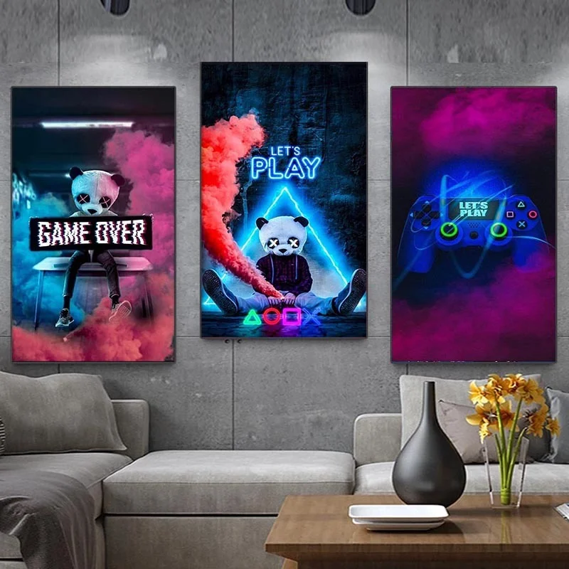 Colorful Wall Art Gamepad Poster Gaming Room Canvas Painting Abstract Wall Art Pictures for Boys Gamer Bedroom Home Decoration
Colorful Wall Art Gamepad Poster Gaming Room Canvas Painting Abstract Wall Art Pictures for Boys Gamer Bedroom Home Decoration