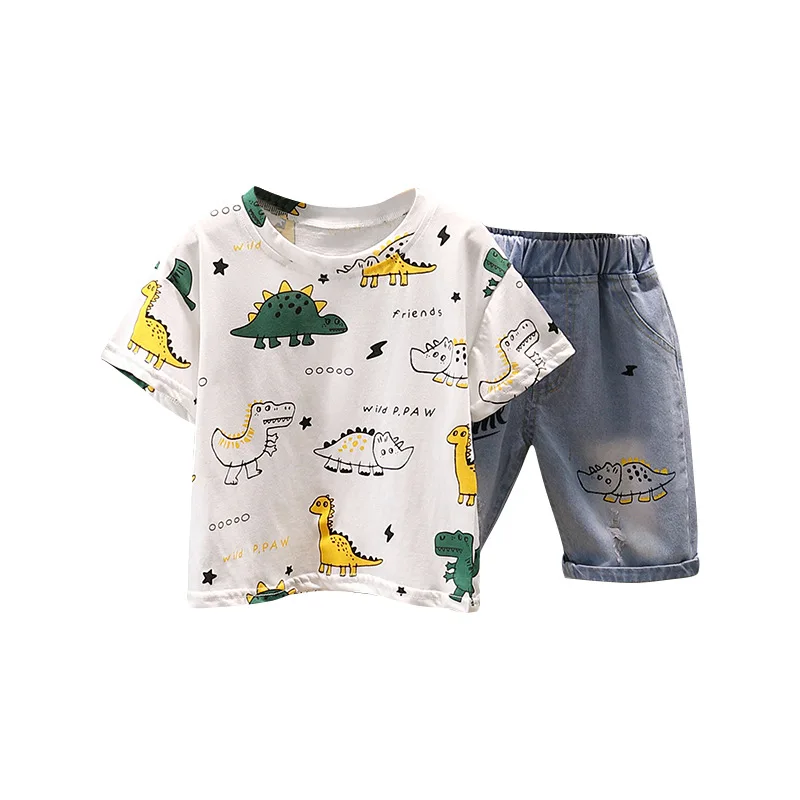 Summer New Cotton Baby Clothes Set Boys And Girl Cute Dinosaur Print Tops + Shorts 2pcs Kids Children Clothing Suit 1-5Years
Summer New Cotton Baby Clothes Set Boys And Girl Cute Dinosaur Print Tops + Shorts 2pcs Kids Children Clothing Suit 1-5Years