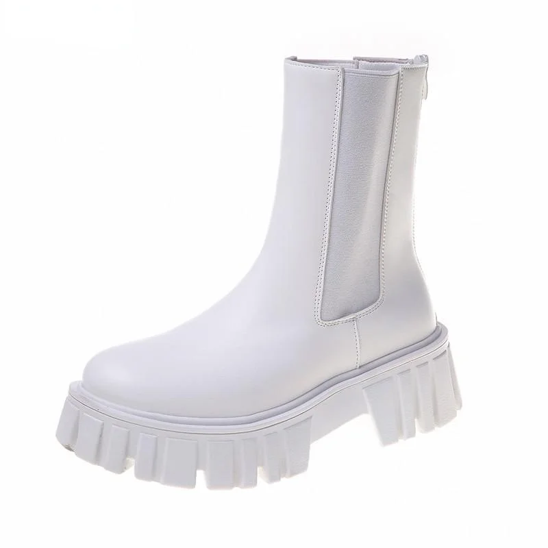 2022 Zipper Fashion Chelsea Punk Black White Ankle Boots Platform Women Shoes Round Toe Chunky Short platform shoes
2022 Zipper Fashion Chelsea Punk Black White Ankle Boots Platform Women Shoes Round Toe Chunky Short platform shoes