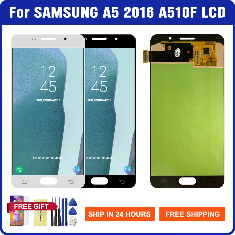 Оригинальный экран 5,2 дюйма для Samsung Galaxy A5 2016 A510, ЖК-дисплей с сенсорным экраном и рамкой в сборе, дисплей с фотоэлементами A510F/DS
Оригинальный экран 5,2 дюйма для Samsung Galaxy A5 2016 A510, ЖК-дисплей с сенсорным экраном и рамкой в сборе, дисплей с фотоэлементами A510F/DS