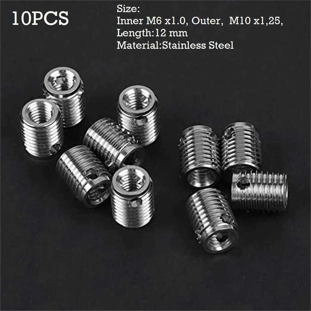 10 шт. Резьбовая вставка (I M6X1.0,O M10X1.25) 12 мм самонарезающие резьбовые вставки из нержавеющей стали Инструменты для ремонта резьбы детали винто...
10 шт. Резьбовая вставка (I M6X1.0,O M10X1.25) 12 мм самонарезающие резьбовые вставки из нержавеющей стали Инструменты для ремонта резьбы детали винто...