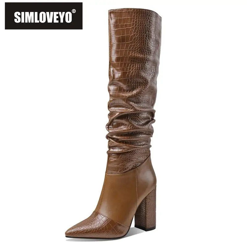 SIMLOVEYO Women Over Knee High Boots Pointed Toe Plaid Block Heel 10cm Pleated Zipper Splice Big Size 34-43 Slouch Fashion S4073
SIMLOVEYO Women Over Knee High Boots Pointed Toe Plaid Block Heel 10cm Pleated Zipper Splice Big Size 34-43 Slouch Fashion S4073