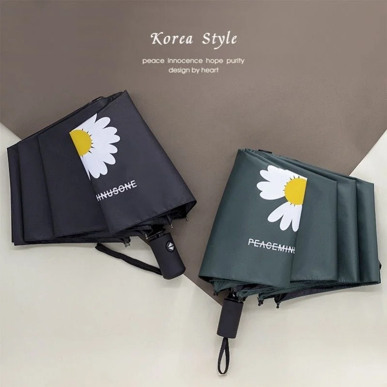 Daisy black plastic umbrella full automatic sunny umbrella anti ultraviolet umbrella folding sun umbrella
Daisy black plastic umbrella full automatic sunny umbrella anti ultraviolet umbrella folding sun umbrella
