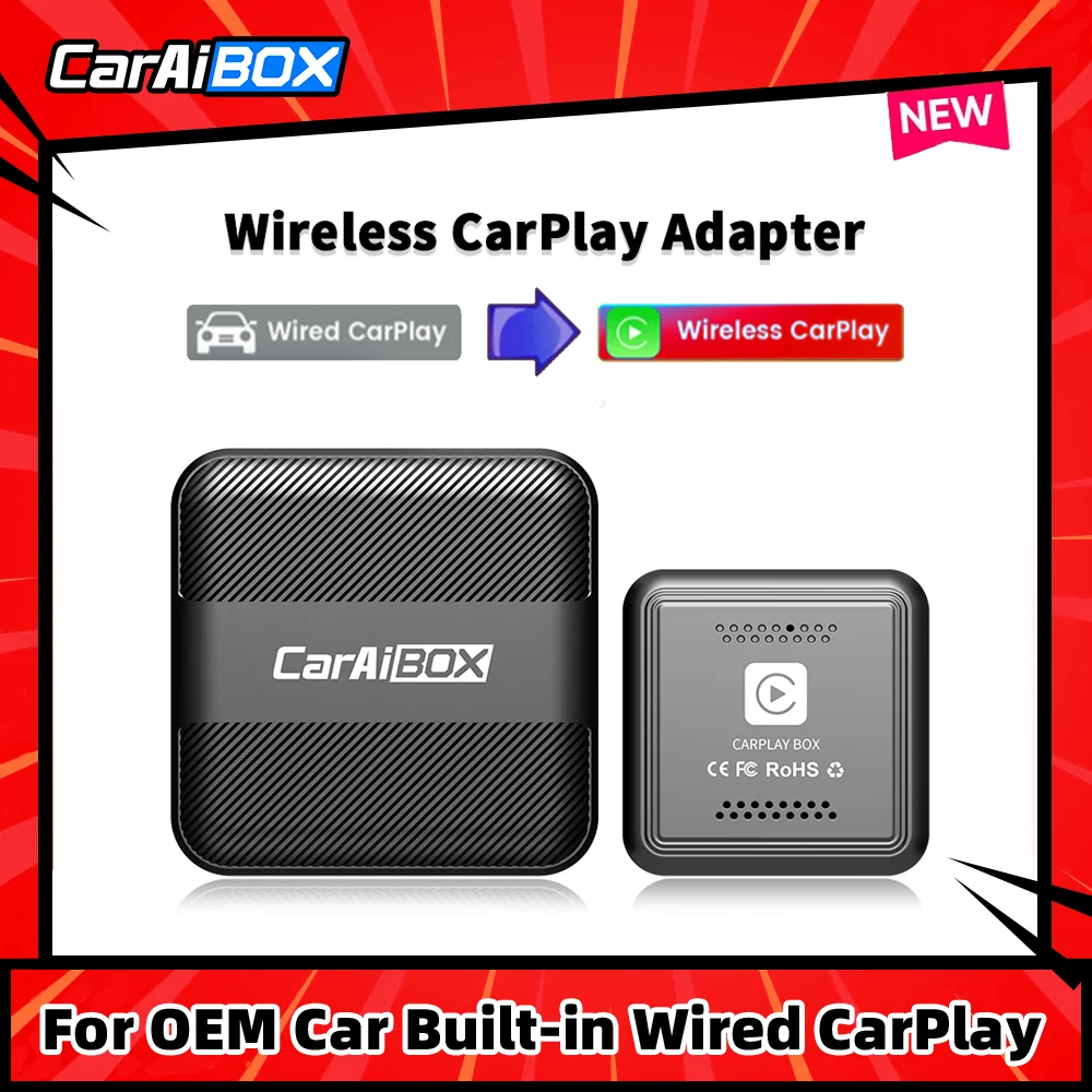 CarAiBOX Wireless CarPlay Dongles Smart Multimedia Box Plug and Play Mini Ai BOX for Cars with Wired CarPlay
CarAiBOX Wireless CarPlay Dongles Smart Multimedia Box Plug and Play Mini Ai BOX for Cars with Wired CarPlay