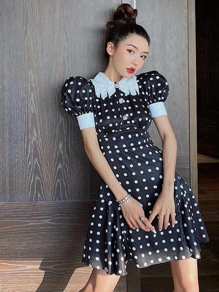 Summer Vintage Polka Dot Dress Women Puff Sleeve Party Dresses Mini Office Elegant Dress Chiffon Ladies Vestidos
Summer Vintage Polka Dot Dress Women Puff Sleeve Party Dresses Mini Office Elegant Dress Chiffon Ladies Vestidos
