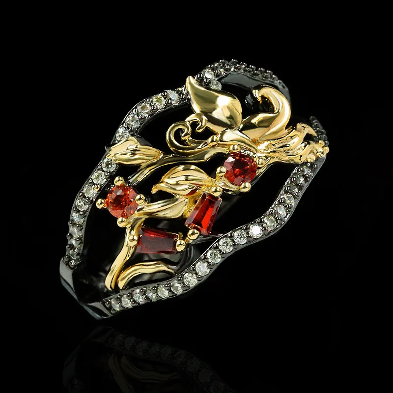 High-end Elegant Natural Two Tone Vintage Floral Ring 925 Silver Ladies Jewelry Ring Party Classic Bridal Jewelry Birthday Gift 
High-end Elegant Natural Two Tone Vintage Floral Ring 925 Silver Ladies Jewelry Ring Party Classic Bridal Jewelry Birthday Gift