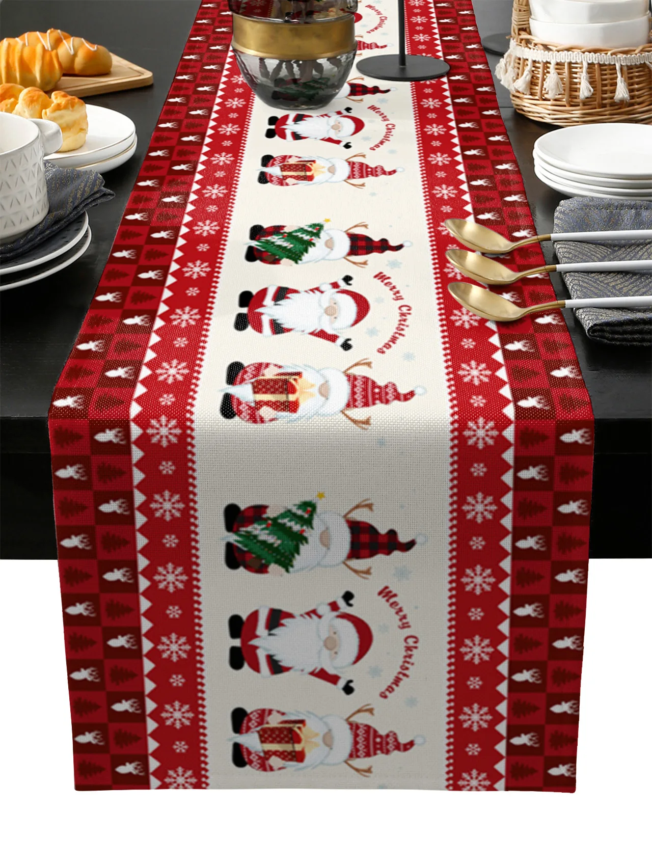 

Christmas Gnome Table Runner Wedding Festival Table Decoration Home Decor Kitchen Table Runners Placemats