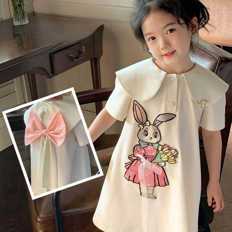 Kids Dresses for Gir Summer 2023 New Short Sleeve Bow Dress Fashion Children Cartoon Clothing Baby Girls Clothes
Kids Dresses for Gir Summer 2023 New Short Sleeve Bow Dress Fashion Children Cartoon Clothing Baby Girls Clothes