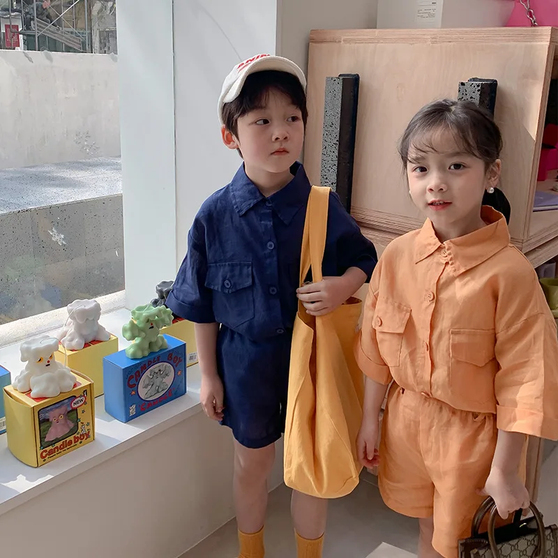 Summer Korean Style Unisex Fashion Cotton Linen Outfits Boys and Girls Cool Casual Short Sleeve 2pcs Sets
Summer Korean Style Unisex Fashion Cotton Linen Outfits Boys and Girls Cool Casual Short Sleeve 2pcs Sets