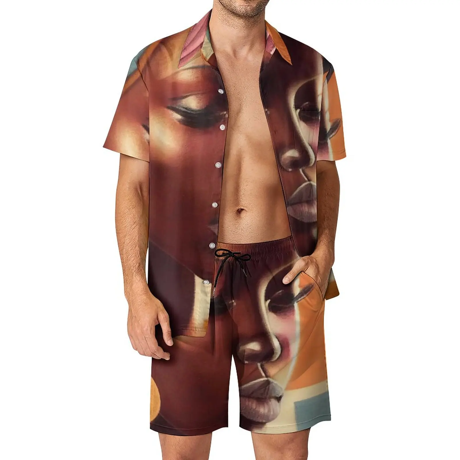 Beautiful African Woman Men Sets Iwakasumi Art Casual Shorts Beach Shirt Set Funny Design Suit Short Sleeve Big Size Clothes 
Beautiful African Woman Men Sets Iwakasumi Art Casual Shorts Beach Shirt Set Funny Design Suit Short Sleeve Big Size Clothes