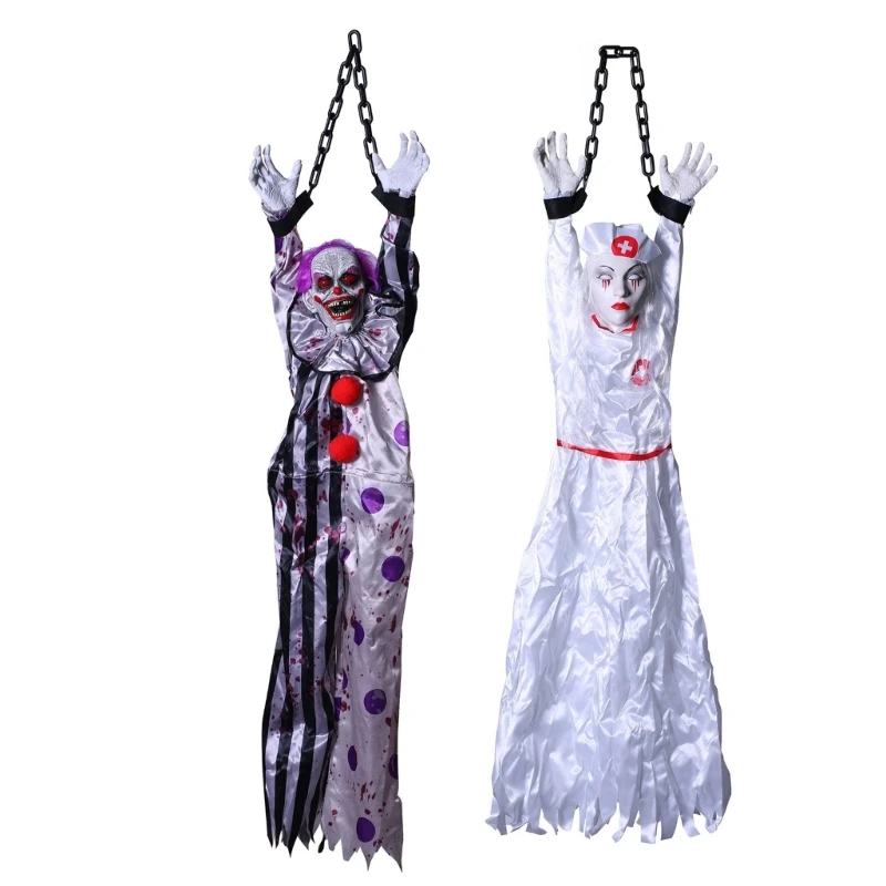 Halloween Hanging Ghost Clown Nurse Haunted House Decoration Horror Props Voice Control Party Pendant Home Door Bar Deco
Halloween Hanging Ghost Clown Nurse Haunted House Decoration Horror Props Voice Control Party Pendant Home Door Bar Deco