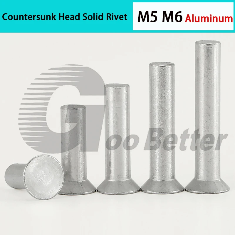 

GB869 Aluminum Countersunk Head Solid Rivets Knock Flat Cone Head Rivet M5(5mm) M6(6mm)