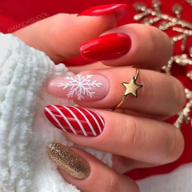 Christmas Fake Nails Nail Art Snowflake Elk Artificial Art Nail Mid-Length Full Cover Wearing Nail Nail Stickers 24pcs
Christmas Fake Nails Nail Art Snowflake Elk Artificial Art Nail Mid-Length Full Cover Wearing Nail Nail Stickers 24pcs
