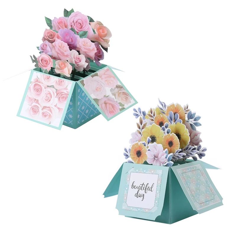 

3D Mother's Day Card Pop Up Flower Greeting Card Blessing Message Cards for Mother Wife Daughter Festival Gifting Supplies Prese
