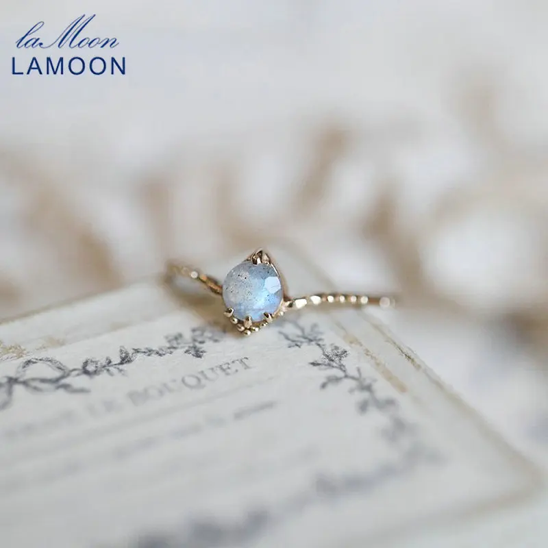 

Кольцо с натуральным лабрадоритом GULUCA для женщин, кольца с драгоценным камнем, серебро 925 пробы, ювелирные изделия из золота Vermeil, обручальное кольцо