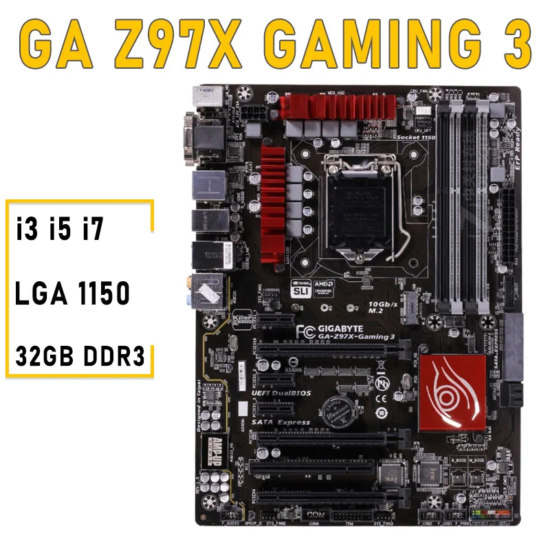 Материнская плата LGA 1150 Gigabyte GA Z97X-Gaming 3 i3 i5 i7 CPU PCI-E 0 CrossFireX Intel Z97 материнская ddr3 32 Гб