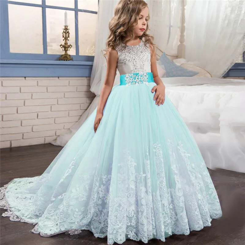 Flower Girls Wedding Ceremony Embroidery Lace Trailing Xmas Dress Kids Floral Ball Gown Dresses for Girl Formal Evening Clothing
Flower Girls Wedding Ceremony Embroidery Lace Trailing Xmas Dress Kids Floral Ball Gown Dresses for Girl Formal Evening Clothing