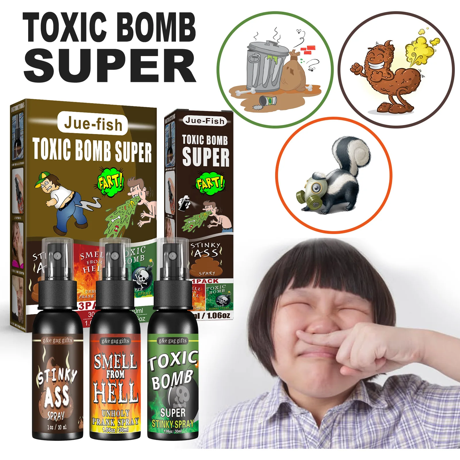 

30ml stink spray whole person toy spoof stink whole person entertainment shit smell hell smell bomb smell