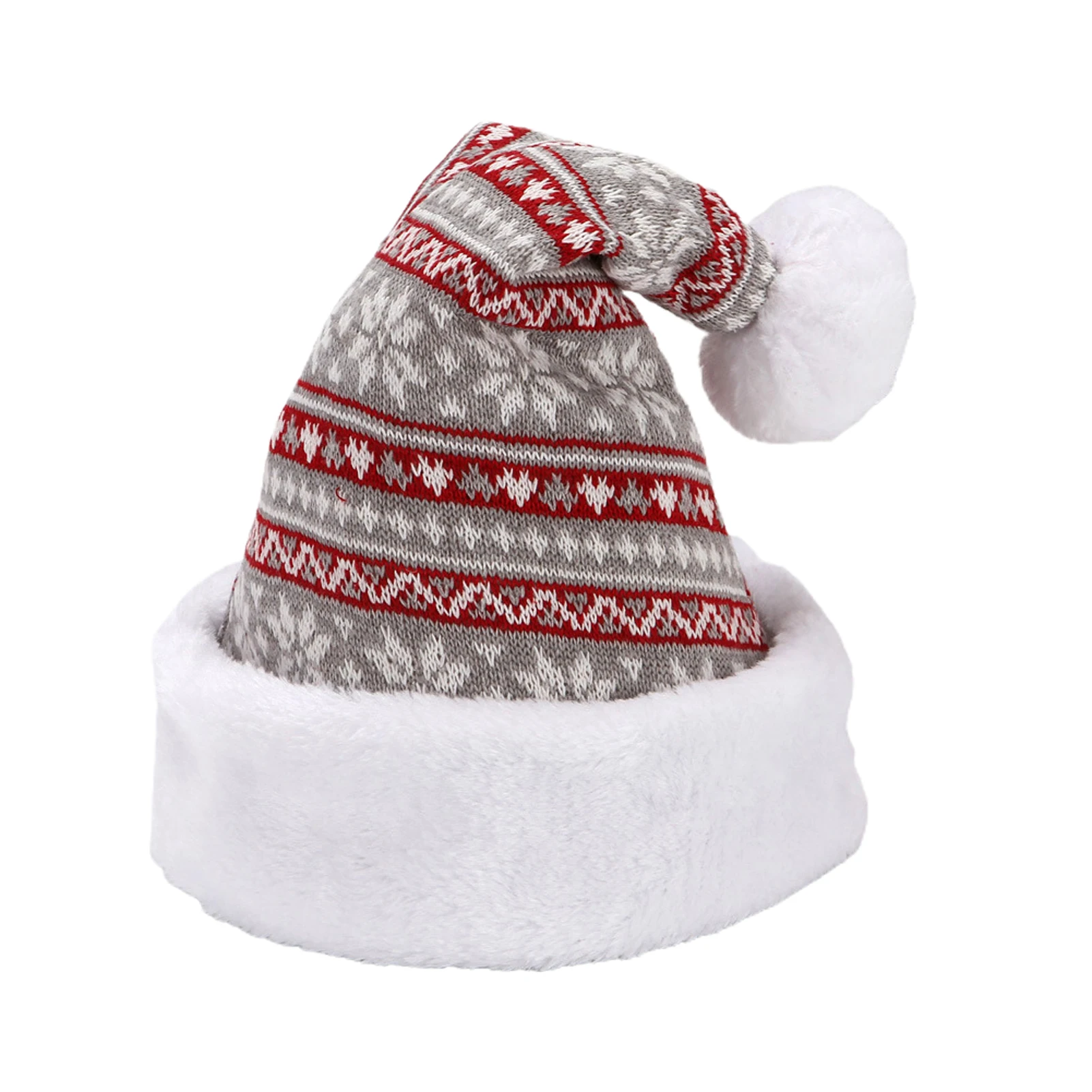 

Pompom Adults New Year Christmas Hat Elastic Winter Warm Soft Knitted Outdoor Sports Snow Elk Pattern Cute Gifts Beanie Party