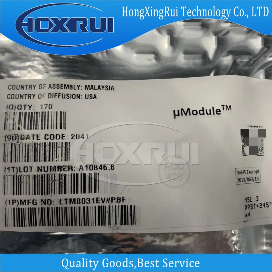LTM8031EV#PBF,LGA-71,Conv DC-DC 3.6V to 36V Step Down Single-Out 0.8V to 10V 1A uModule Automotive 71Pin LGA Tray
LTM8031EV#PBF,LGA-71,Conv DC-DC 3.6V to 36V Step Down Single-Out 0.8V to 10V 1A uModule Automotive 71Pin LGA Tray