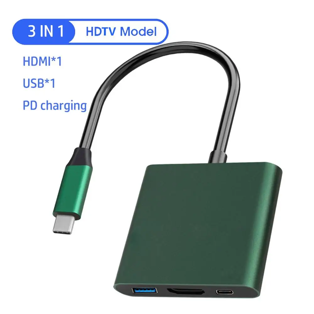 Usb C Hub Type C To Hdmi-compatible Usb 3.0 Pd 3-in-1 Multiport Adapter Multi-functional Compatible For Switch
Usb C Hub Type C To Hdmi-compatible Usb 3.0 Pd 3-in-1 Multiport Adapter Multi-functional Compatible For Switch