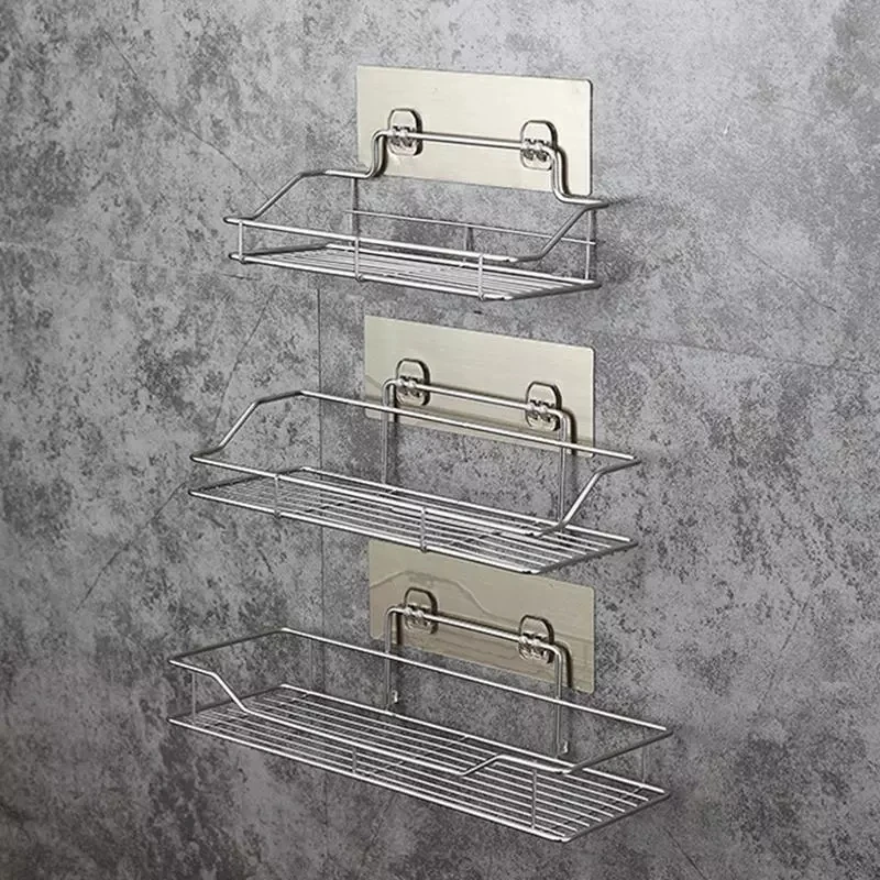 Stainless Steel Bathroom Storage Shelf Punch-Free Kitchen Bathroom Toilet Wall Hanging Storage Rack Shampoo Tray Storages Rack
Stainless Steel Bathroom Storage Shelf Punch-Free Kitchen Bathroom Toilet Wall Hanging Storage Rack Shampoo Tray Storages Rack