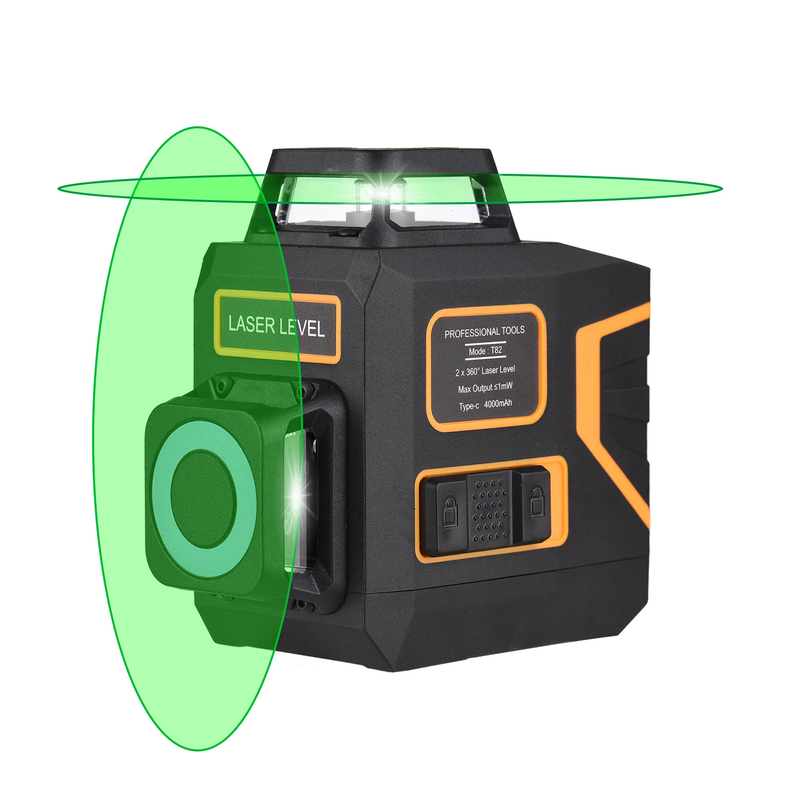 2D Cross Line Laser Level with Bracket Self Leveling 2 x 360-degree Horizontal and Vertical Green Beam 8 Laser Lines Marker
2D Cross Line Laser Level with Bracket Self Leveling 2 x 360-degree Horizontal and Vertical Green Beam 8 Laser Lines Marker