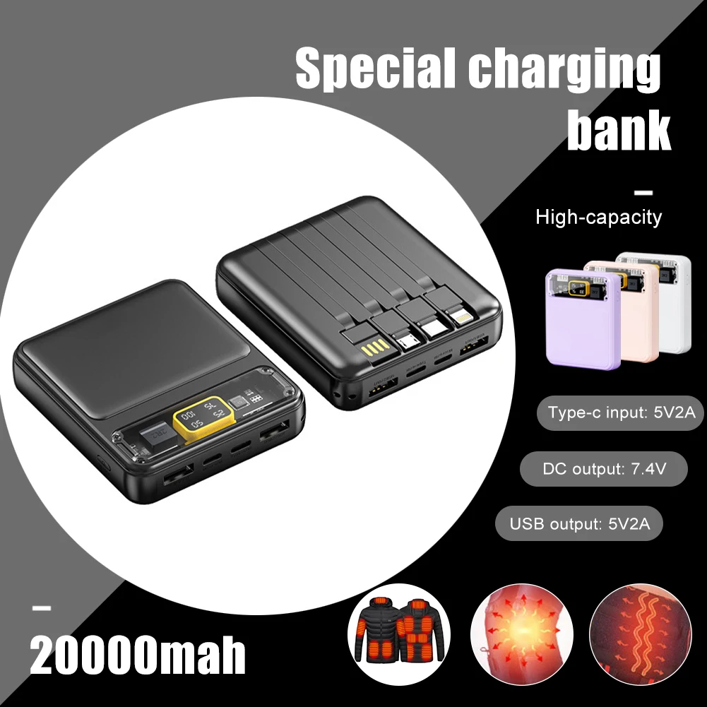 Portable 20000mAh Car Power Bank Mini Mobile Charger Fast Charging External Battery Pack For Heating Vest Jacket Socks Gloves
Portable 20000mAh Car Power Bank Mini Mobile Charger Fast Charging External Battery Pack For Heating Vest Jacket Socks Gloves