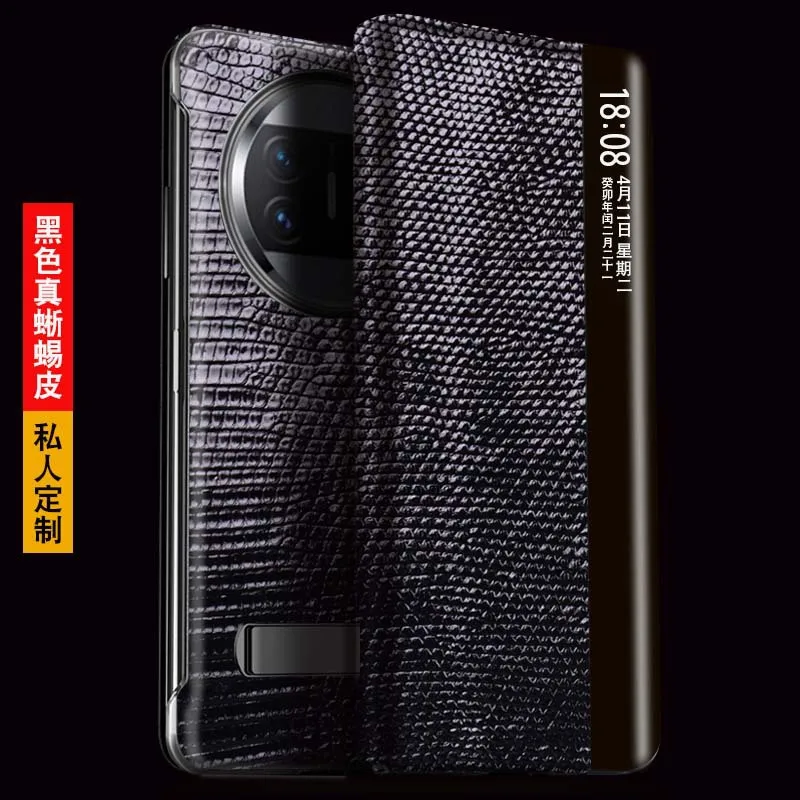 Smart WIndow Lizard Genuine Leather Material Luxury Case for Huawei Mate X3 Case
Smart WIndow Lizard Genuine Leather Material Luxury Case for Huawei Mate X3 Case