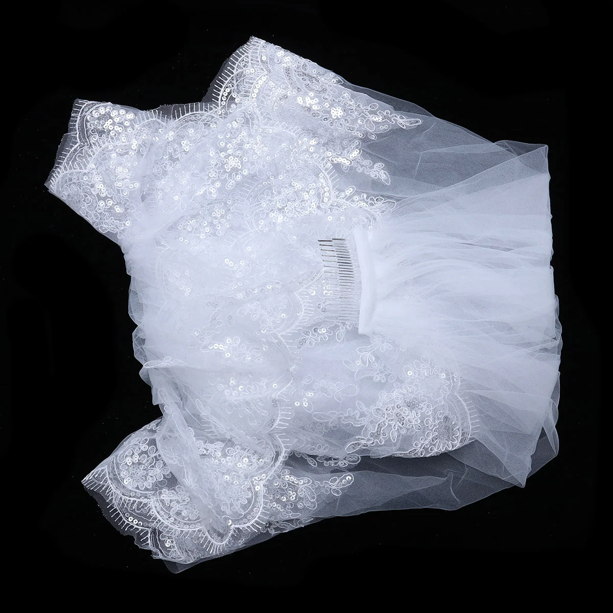 1PC Wedding Bridal Veil Sequins Lace Double Layer Insert Comb Veil Wedding Accessories (White)
1PC Wedding Bridal Veil Sequins Lace Double Layer Insert Comb Veil Wedding Accessories (White)