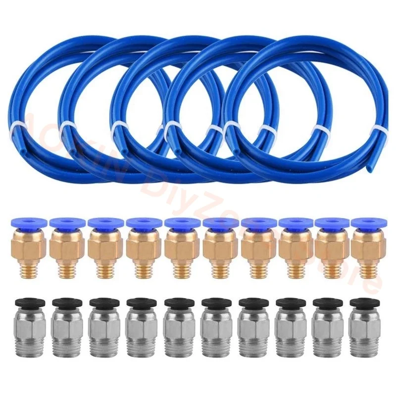 Aokin 5PCS Tube Blue PTFE Tubing (1M) with 10pcs C4-M6 & 10pcs PC4-M10 Fitting Connector for 3D Printer 1.75mm Filament
Aokin 5PCS Tube Blue PTFE Tubing (1M) with 10pcs C4-M6 & 10pcs PC4-M10 Fitting Connector for 3D Printer 1.75mm Filament