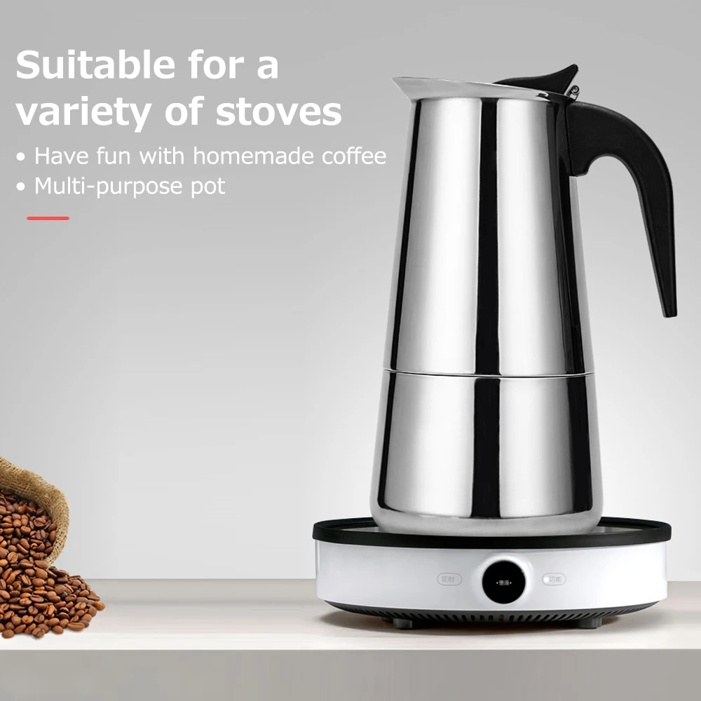 Stainless Steel Coffee Maker Coffeepot Portable Electric Mocha Latte Stove Espresso Filter Pot European Coffee Cup
Stainless Steel Coffee Maker Coffeepot Portable Electric Mocha Latte Stove Espresso Filter Pot European Coffee Cup