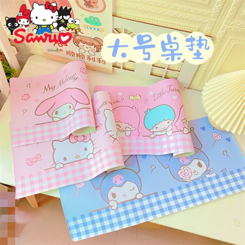 

Sanrio Melody Kuromi Hello Kitty Cinnamoroll понравико японский коврик для стола коврик для студентов изоляционный коврик Фотофон ткань