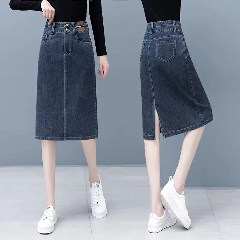 Hip-Wrapped Denim Skirts for Women 2023 Spring Summer Elegant Slit A Line Midi Skirts Sexy Slim High Waist Bodycon Skirt Z158
Hip-Wrapped Denim Skirts for Women 2023 Spring Summer Elegant Slit A Line Midi Skirts Sexy Slim High Waist Bodycon Skirt Z158