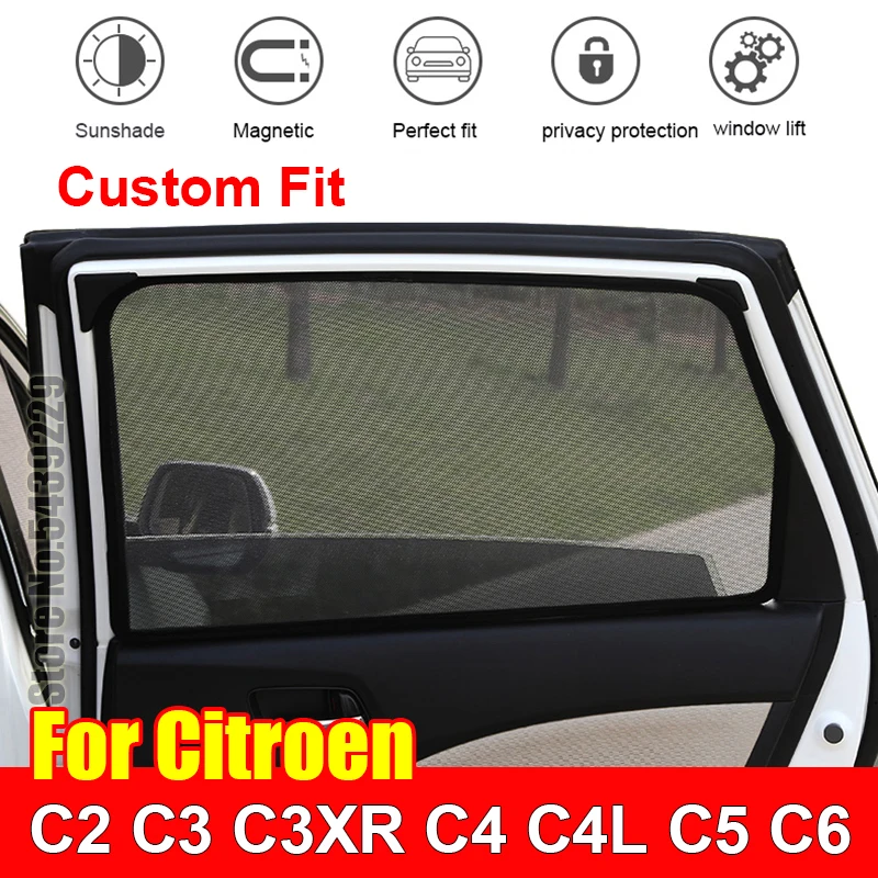 

For Citroen C2 C3 C3XR C4 C4L C5 C6 Accessori Window Cover SunShade Curtain Mesh Shade Blind Custom Fit