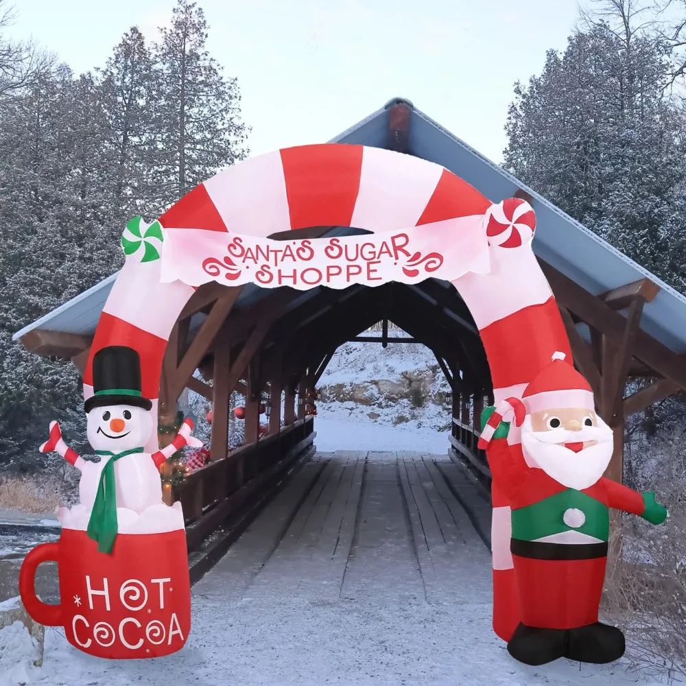 9-Ft. Wide Inflatable Candy Cane Walkway Arch with LED Lights | Festive Holiday Blow-Up Decorations | Blower, Stakes, Ropes
9-Ft. Wide Inflatable Candy Cane Walkway Arch with LED Lights | Festive Holiday Blow-Up Decorations | Blower, Stakes, Ropes