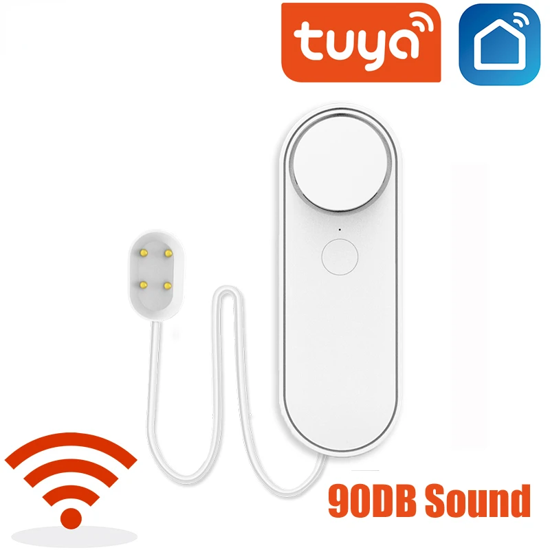 Датчик утечки воды, Wi-Fi детектор уровня утечки звука, с сигнализацией, управлением через приложение 
Датчик утечки воды, Wi-Fi детектор уровня утечки звука, с сигнализацией, управлением через приложение