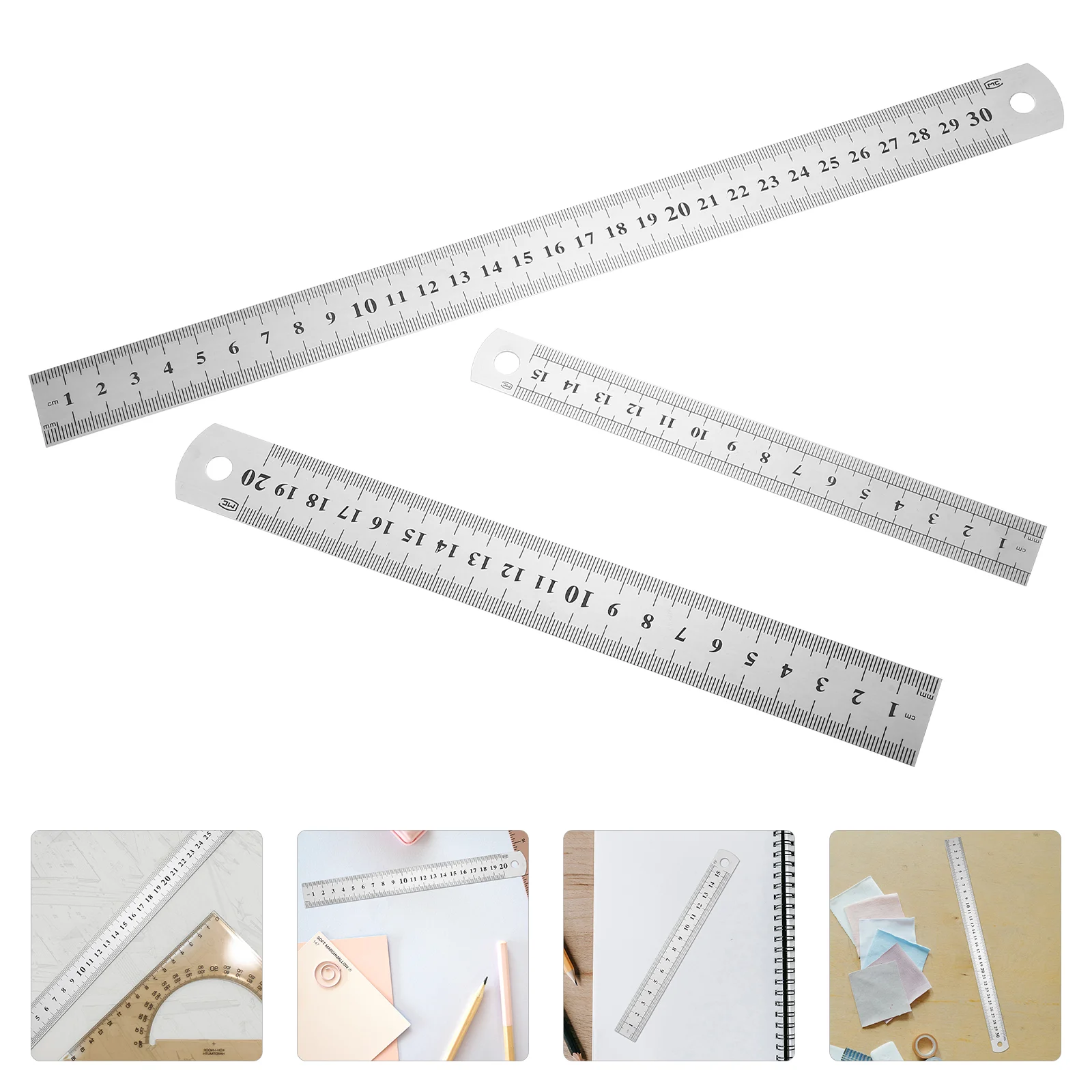 Stainless Steel Straight Measuring Ruler 3pcs Straight Ruler Dual Scale Engraved Metal Drawing Rulers Portable
Stainless Steel Straight Measuring Ruler 3pcs Straight Ruler Dual Scale Engraved Metal Drawing Rulers Portable
