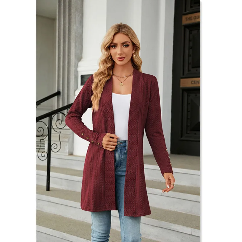 Autumn/Winter Simple Long Sleeve Loose Casual Women's Long Coat Elegant Knitted Cardigan Tops Solid Color Blusas Femeninas
Autumn/Winter Simple Long Sleeve Loose Casual Women's Long Coat Elegant Knitted Cardigan Tops Solid Color Blusas Femeninas