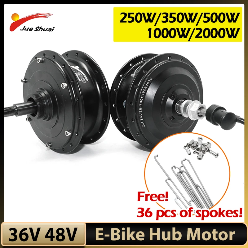 

Electric Bike Hub Motor 36V 250W 350W 500W 48V 1000W 1500W 2000W Brushless Motor Freewheel Rear Wheel Drive Ebike Conversion Kit